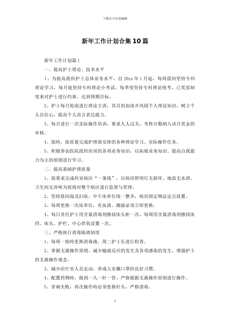 新年工作计划合集10篇_第1页