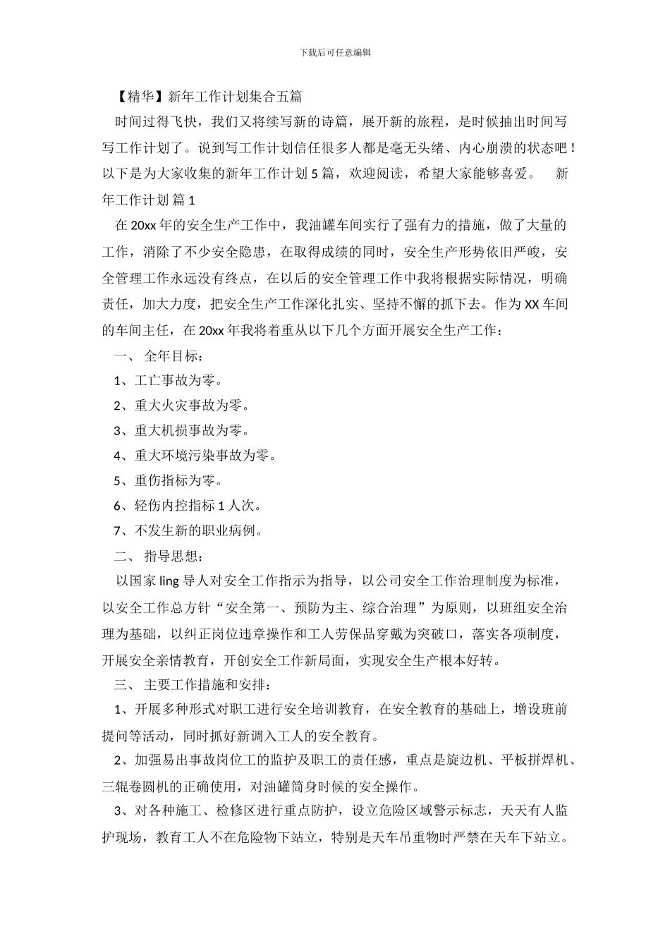 新年工作计划集合五篇_第2页