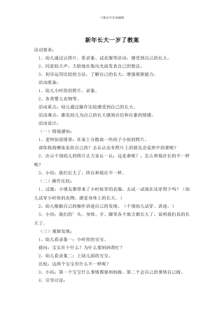 新年长大一岁了教案