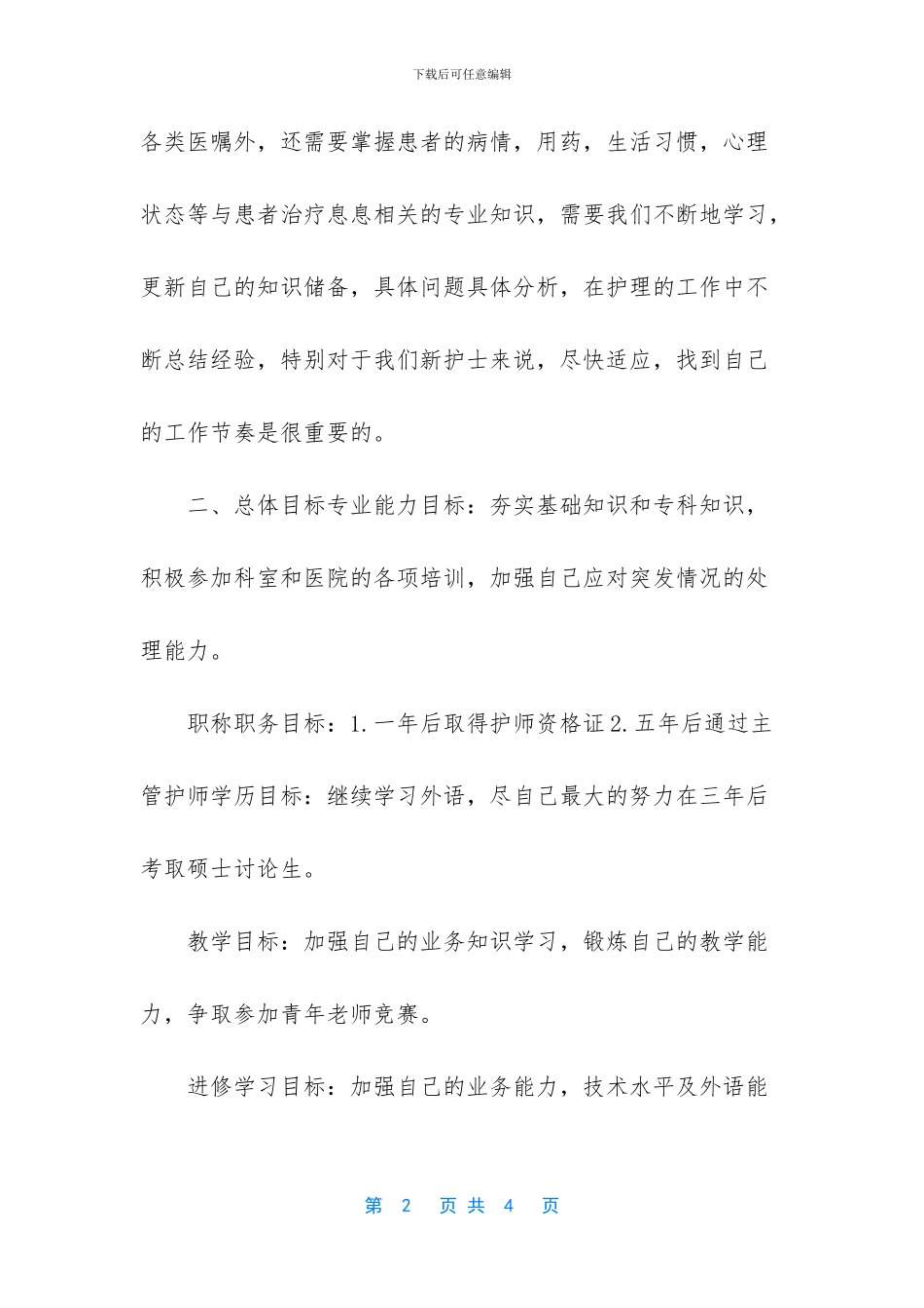 新护士工作计划怎么写_第2页