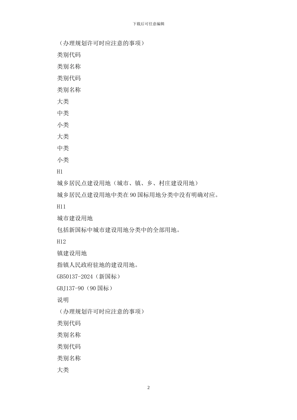 新旧用地分类对照转换表新对旧_第2页