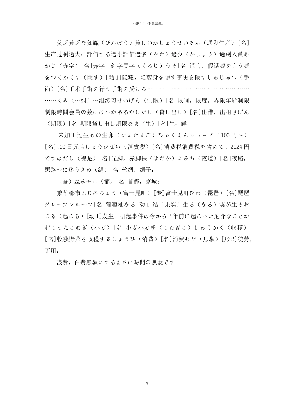 新标准日本语中级单词语法详解第15课_第3页