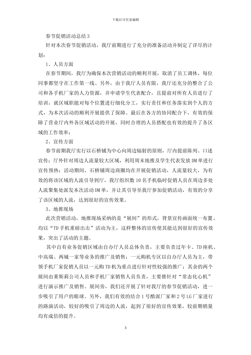 春节促销活动总结范文_第3页