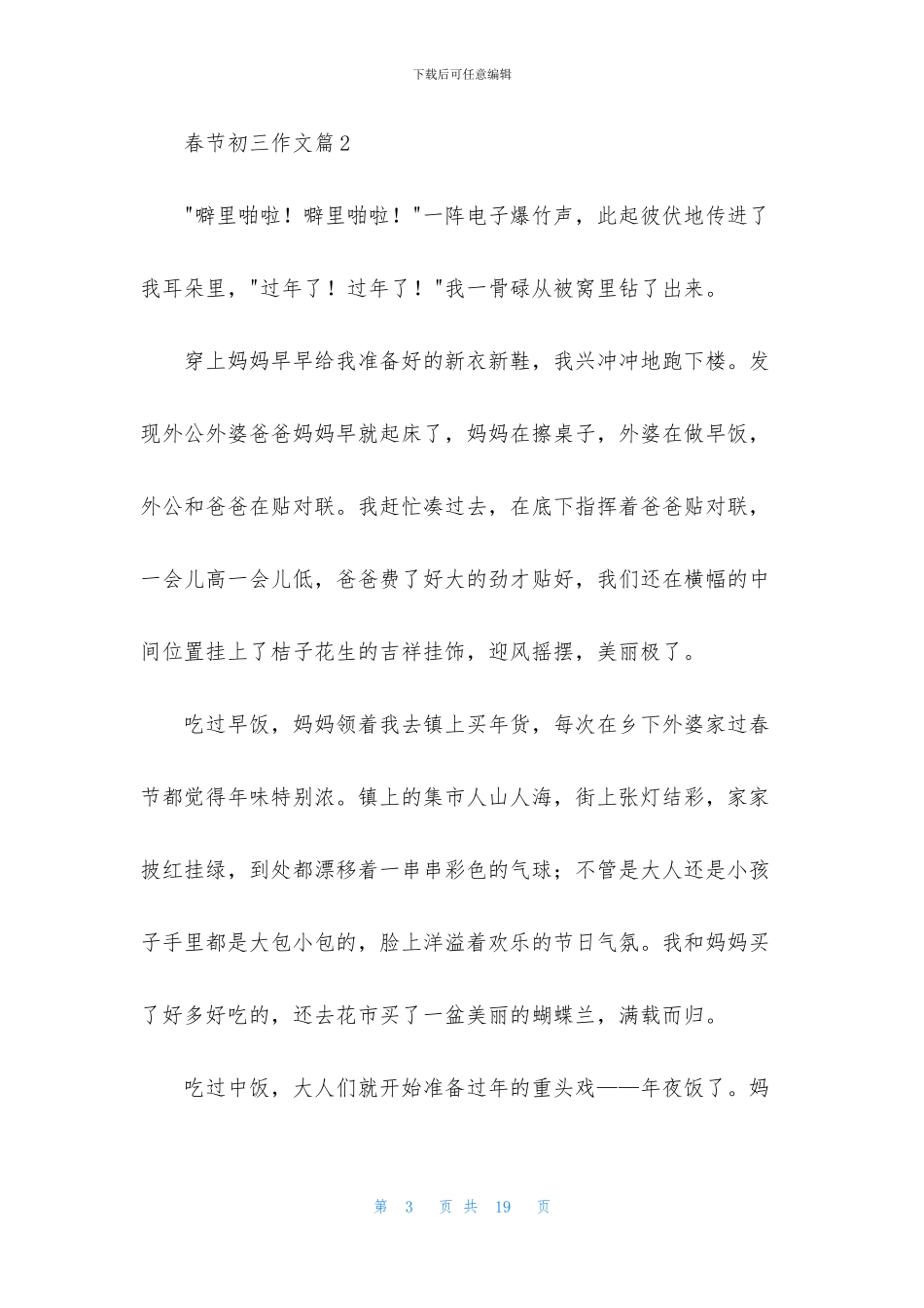 春节初三作文集锦八篇_第3页