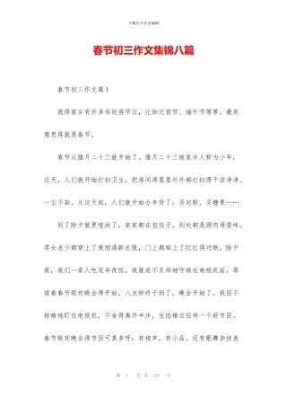 春节初三作文集锦八篇