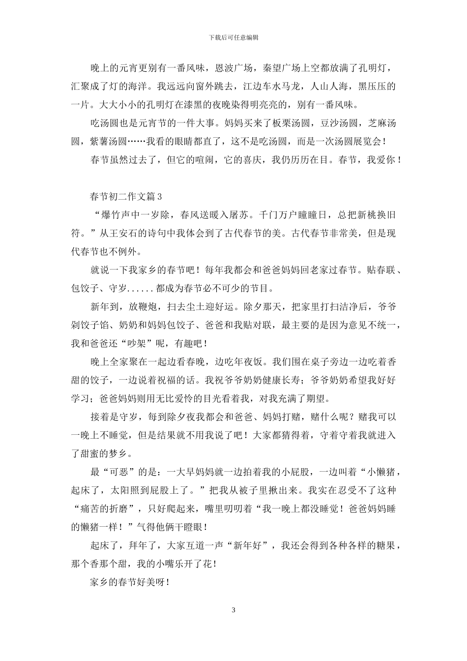 春节初二作文合集5篇_第3页