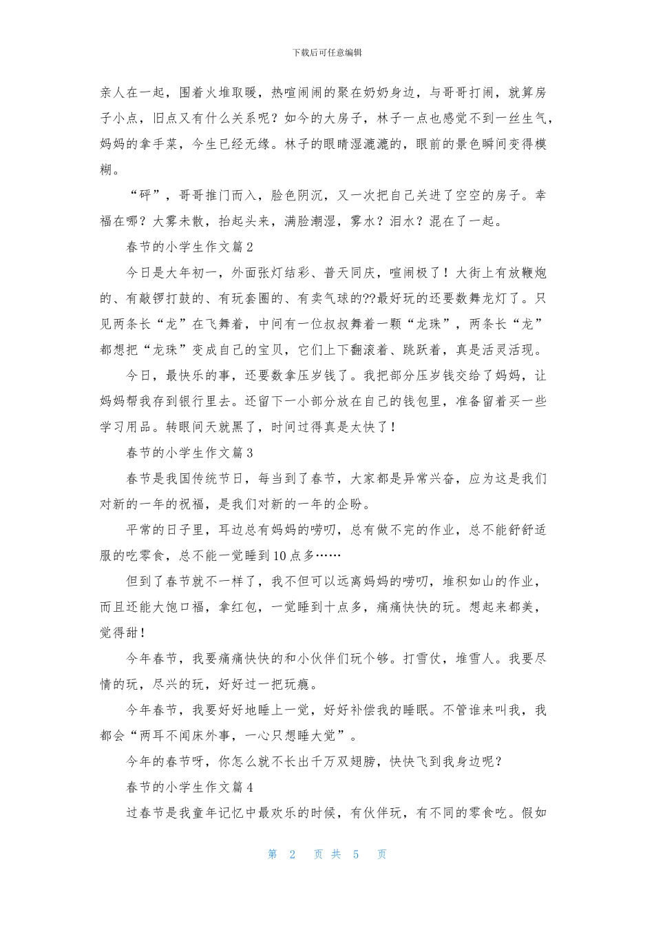 春节的小学生作文8篇_第2页