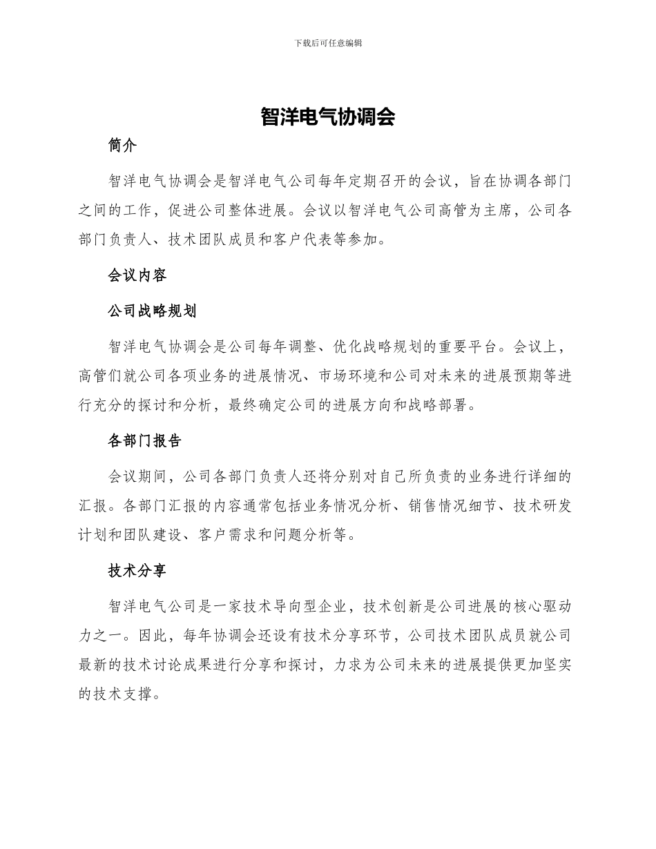 智洋电气协调会_第1页