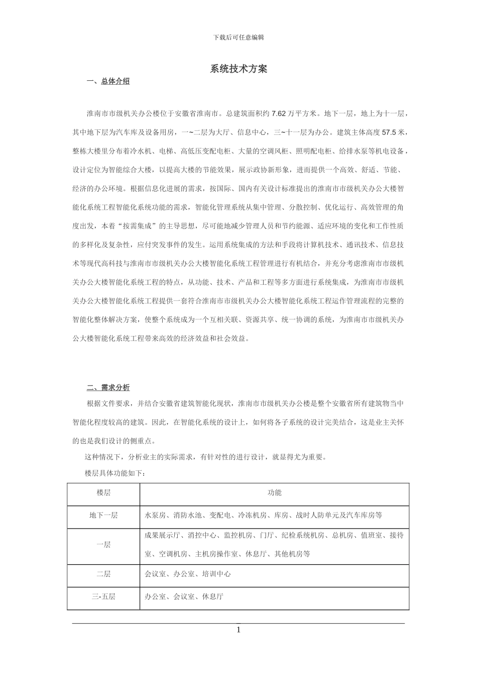 智能建筑标准系统集成方案_第1页