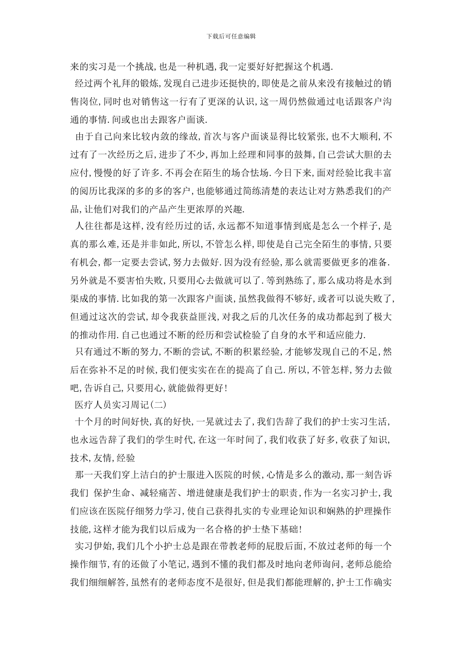 最新2024医疗人员实习周记3篇_第2页