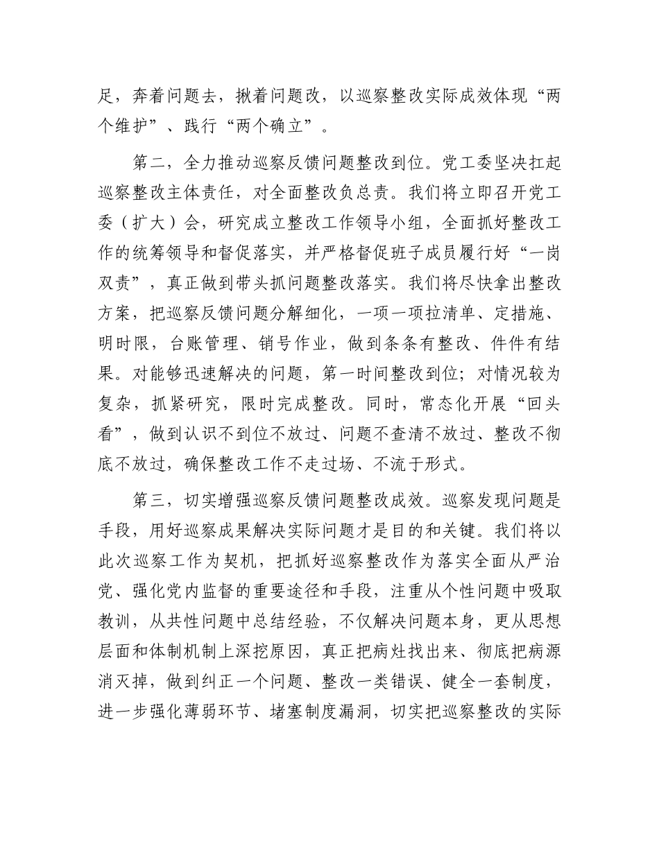 主要负责同志在巡察反馈会上的表态发言_第2页