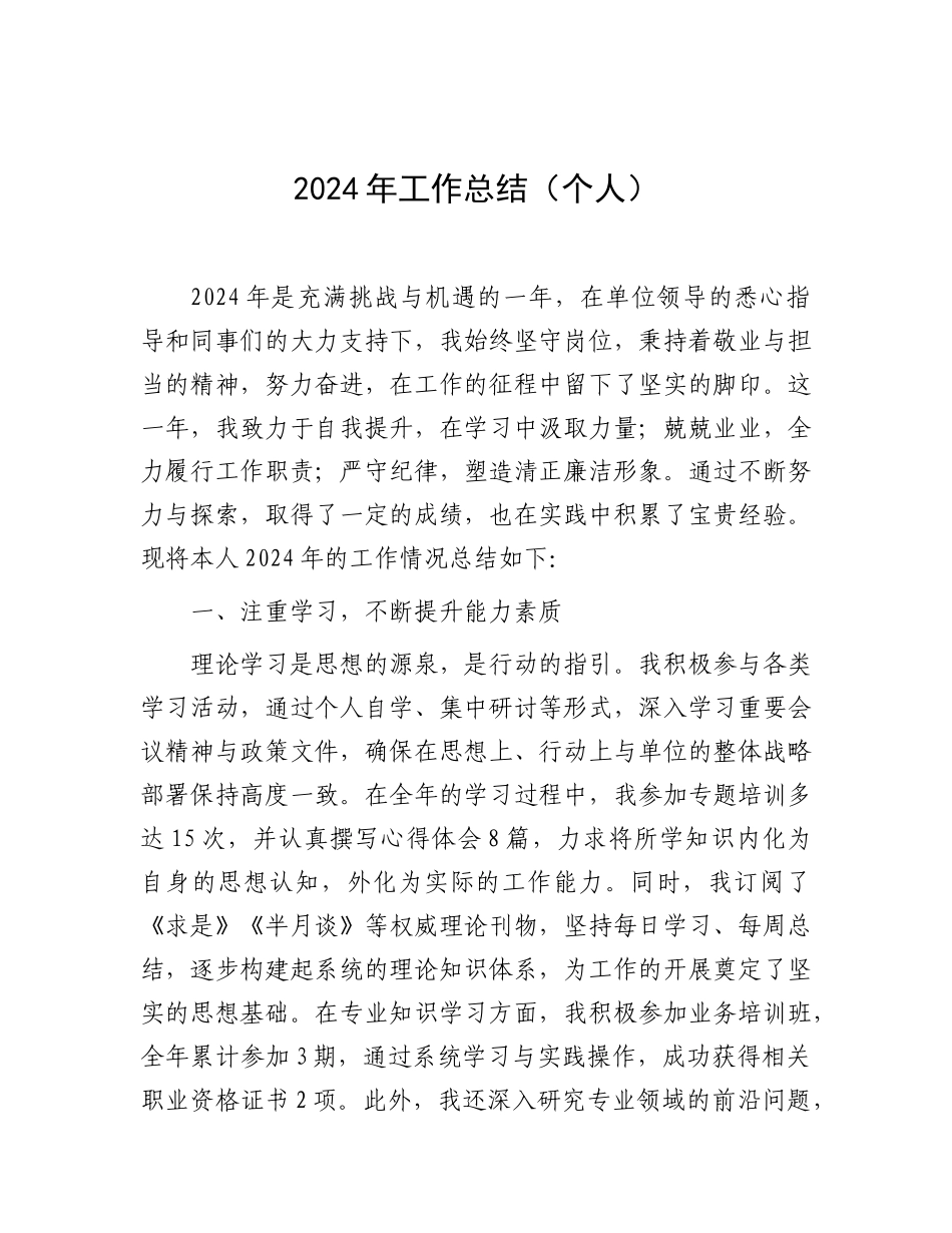 2024年工作总结（个人）_第1页