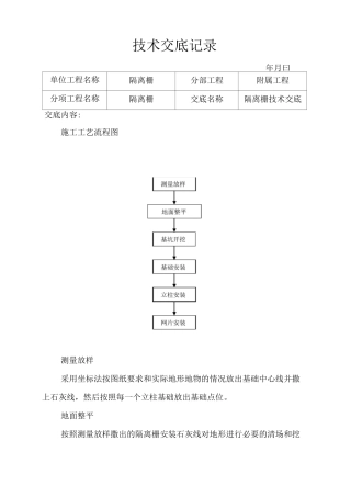 隔离栅技术交底