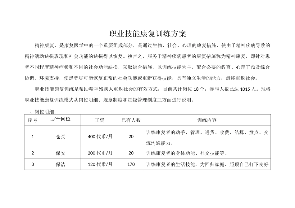 精神疾病职业康复方案_第1页