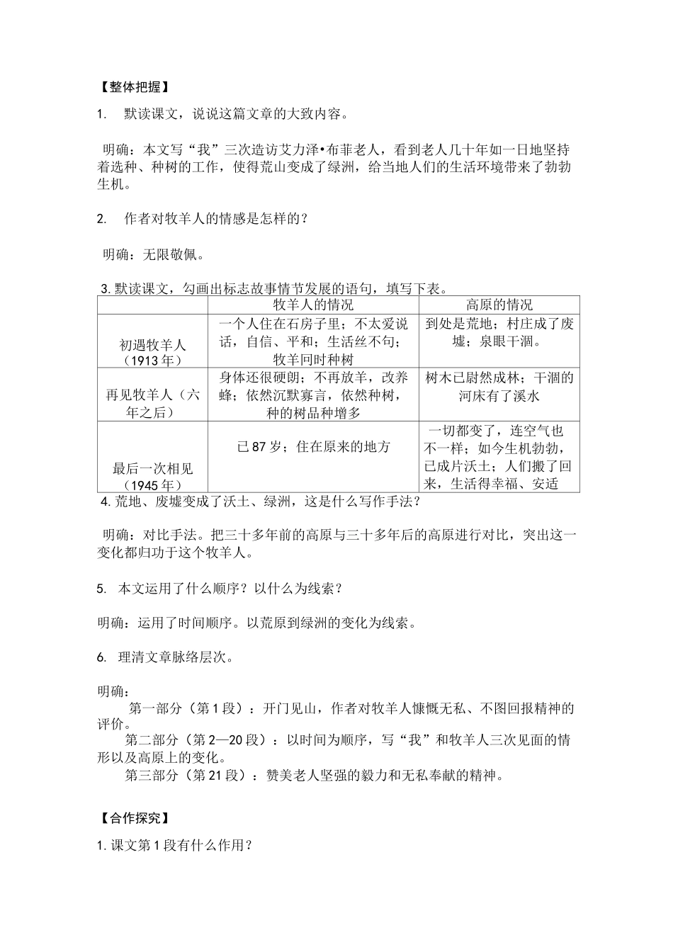 《植树的牧羊人》精品教学设计_第3页