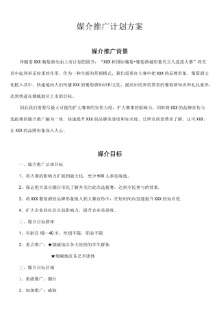 媒介推广方案
