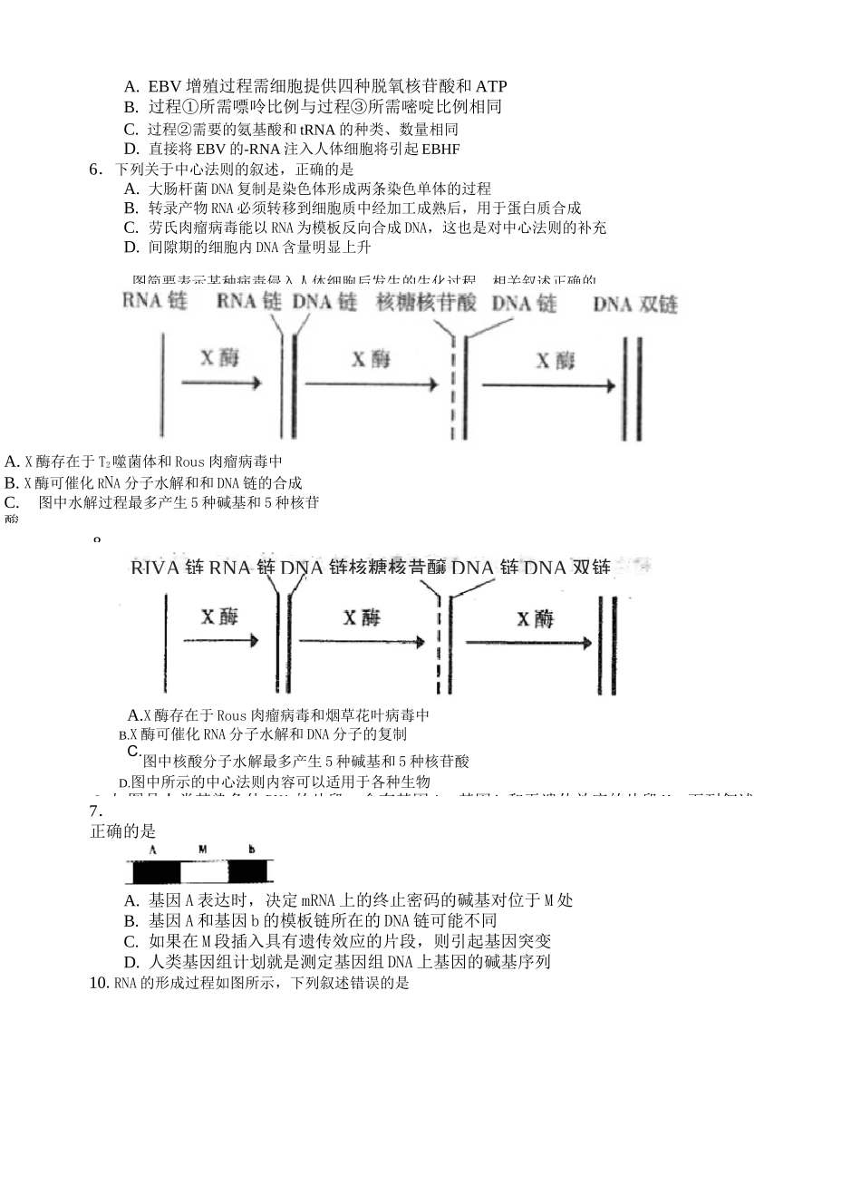 高中生物基因指导蛋白质的合成测试题知识讲解_第3页