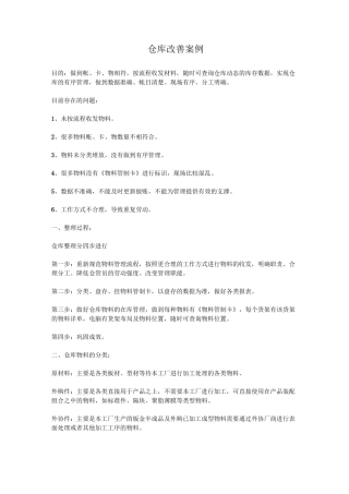 仓库仓改善案例