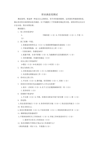 职业满意度测试