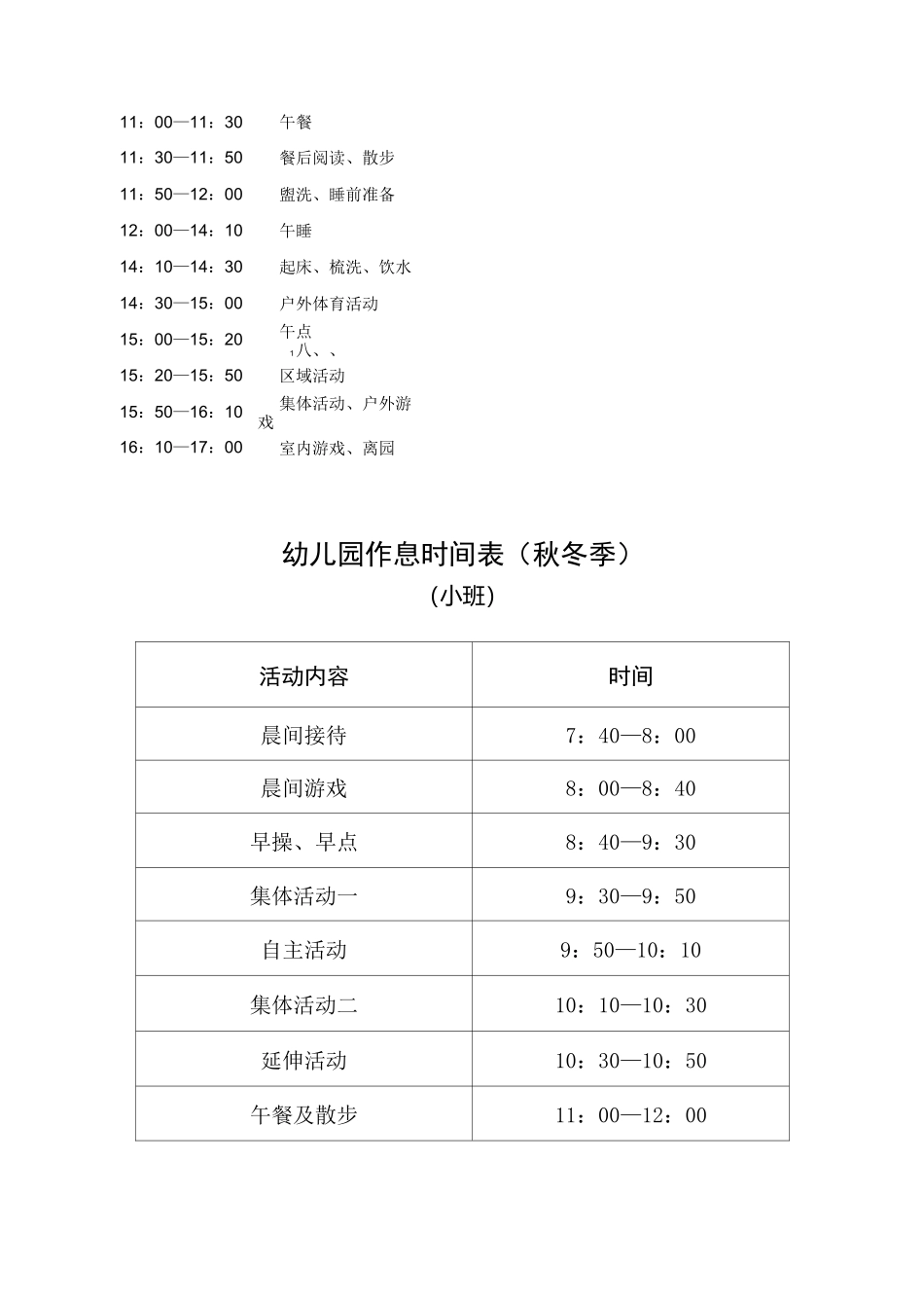 小班幼儿一日作息时间表_第3页