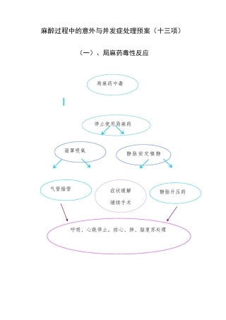 麻醉过程中的意外与并发症处理流程图