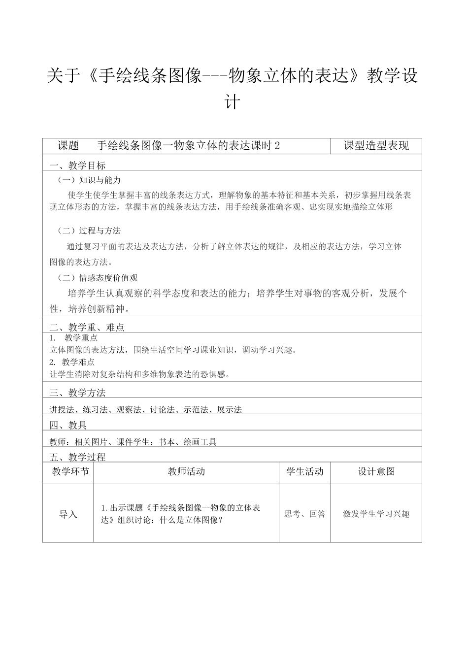 手绘线条图像-物象立体的表达_第1页
