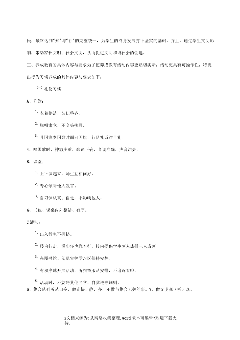 【学生】行为习惯养成实施方案_第2页