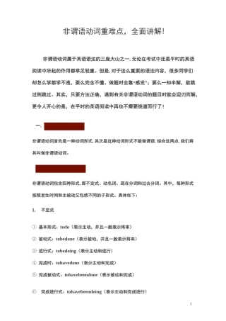 非谓语动词重难点全面讲解含高考真题再现!