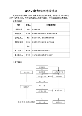 35KV电力线路跨越措施