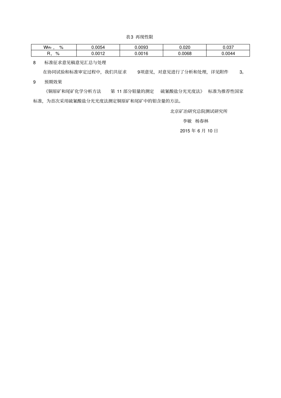 铜原矿和尾矿化学分析方法第11部分钼量的测定硫氰酸盐分光光度法_第3页