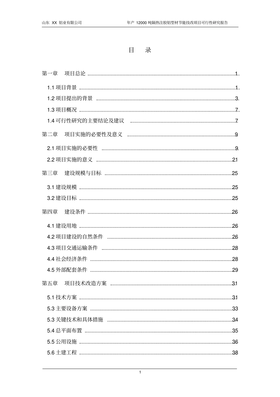 铝业有限公司年产12000吨隔热注胶铝型材节能技改项目可行性研究报告_第1页