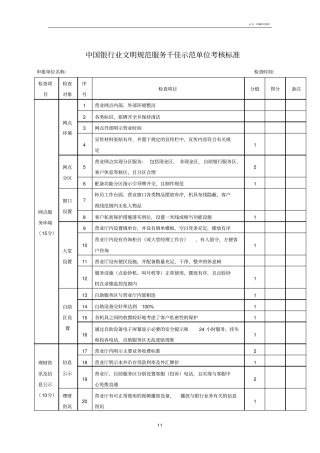 银行千佳示范标准