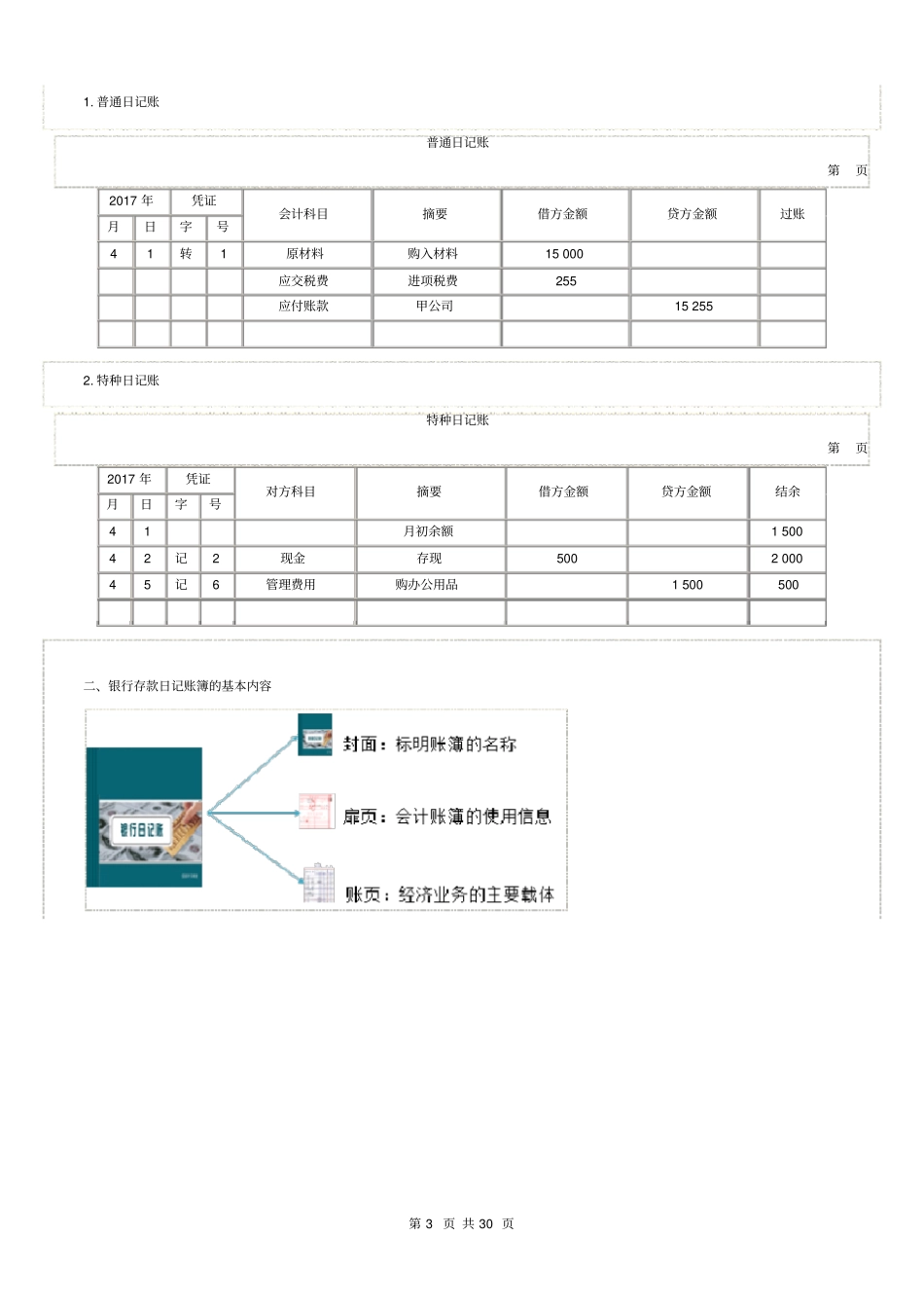银行存款日记账的登记规范及要求_第3页