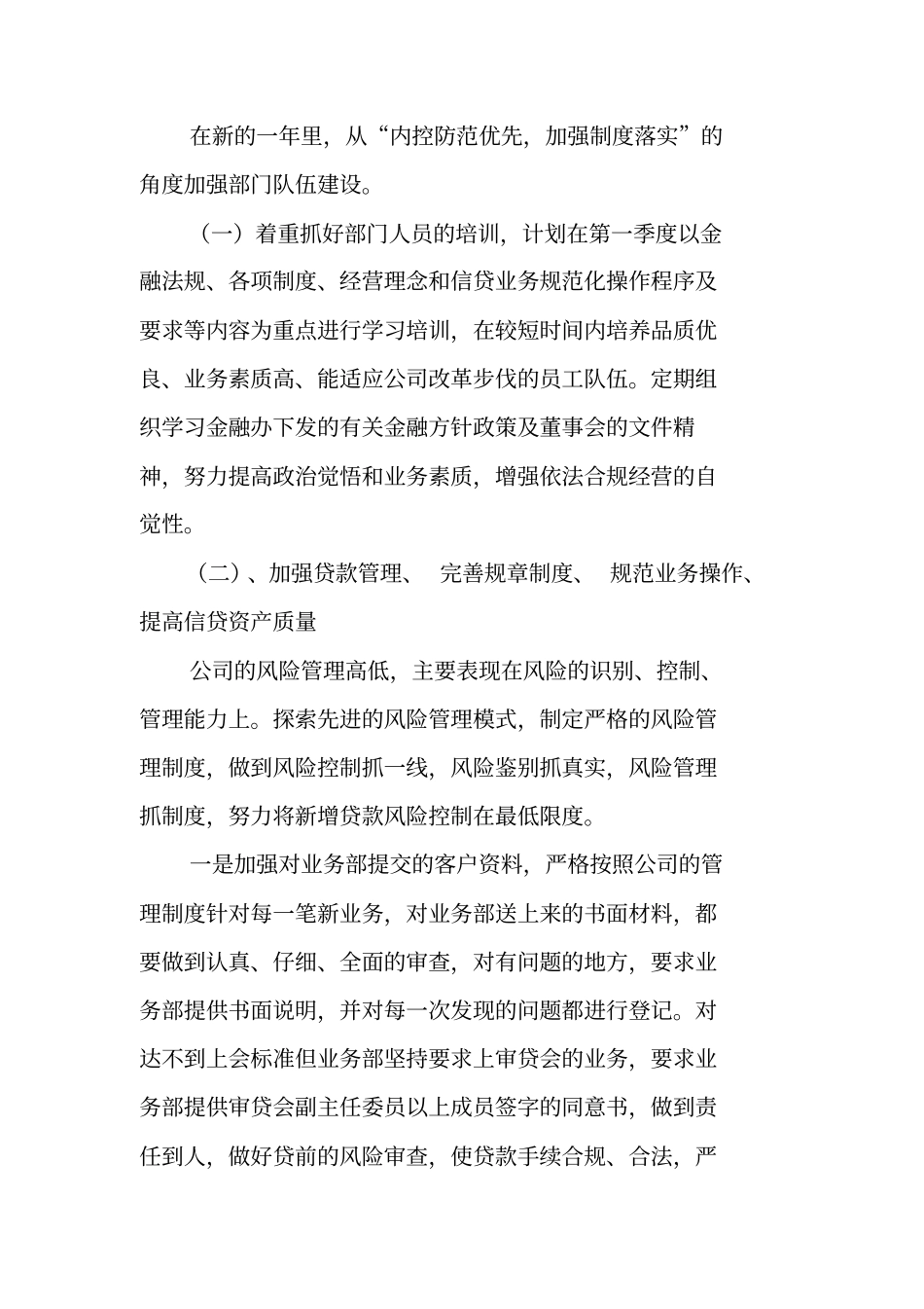 银行风险管理部XX年工作总结及XX年工作计划_第2页