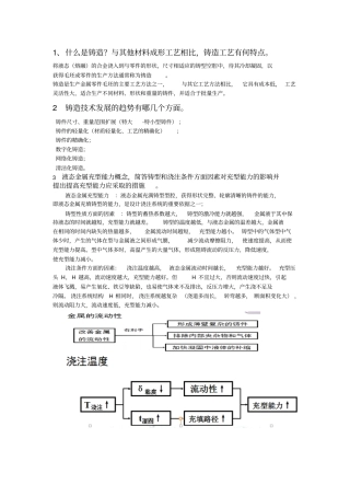 铸造工程学提纲及答案