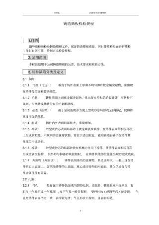 铸造筛板检验标准