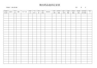 销出药品追回记录表