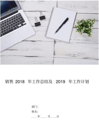 销售2018年工作总结及2019年工作计划