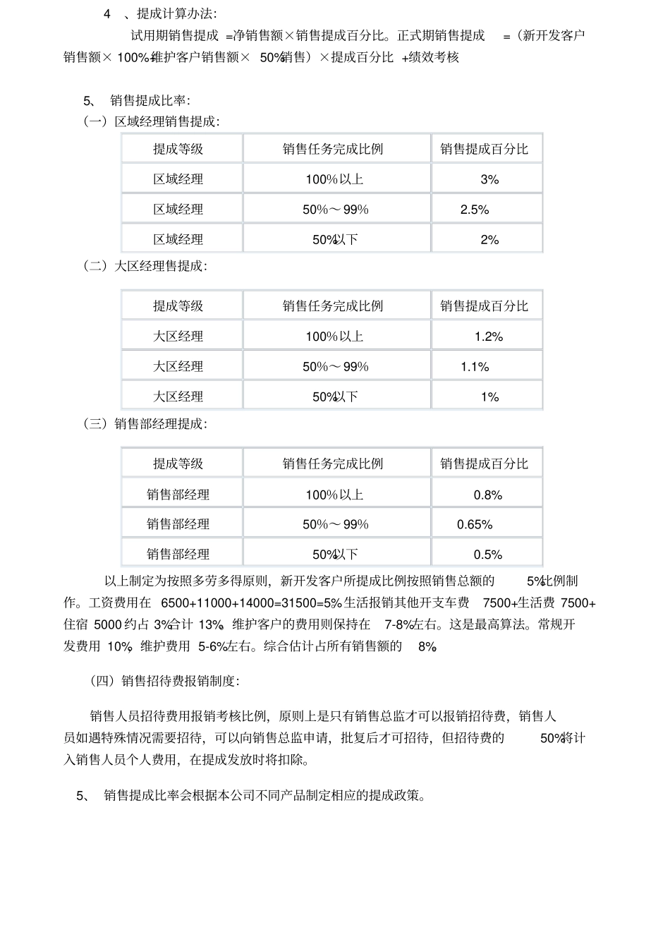 销售人员工资待遇及销售提成管理制度方案新_第2页