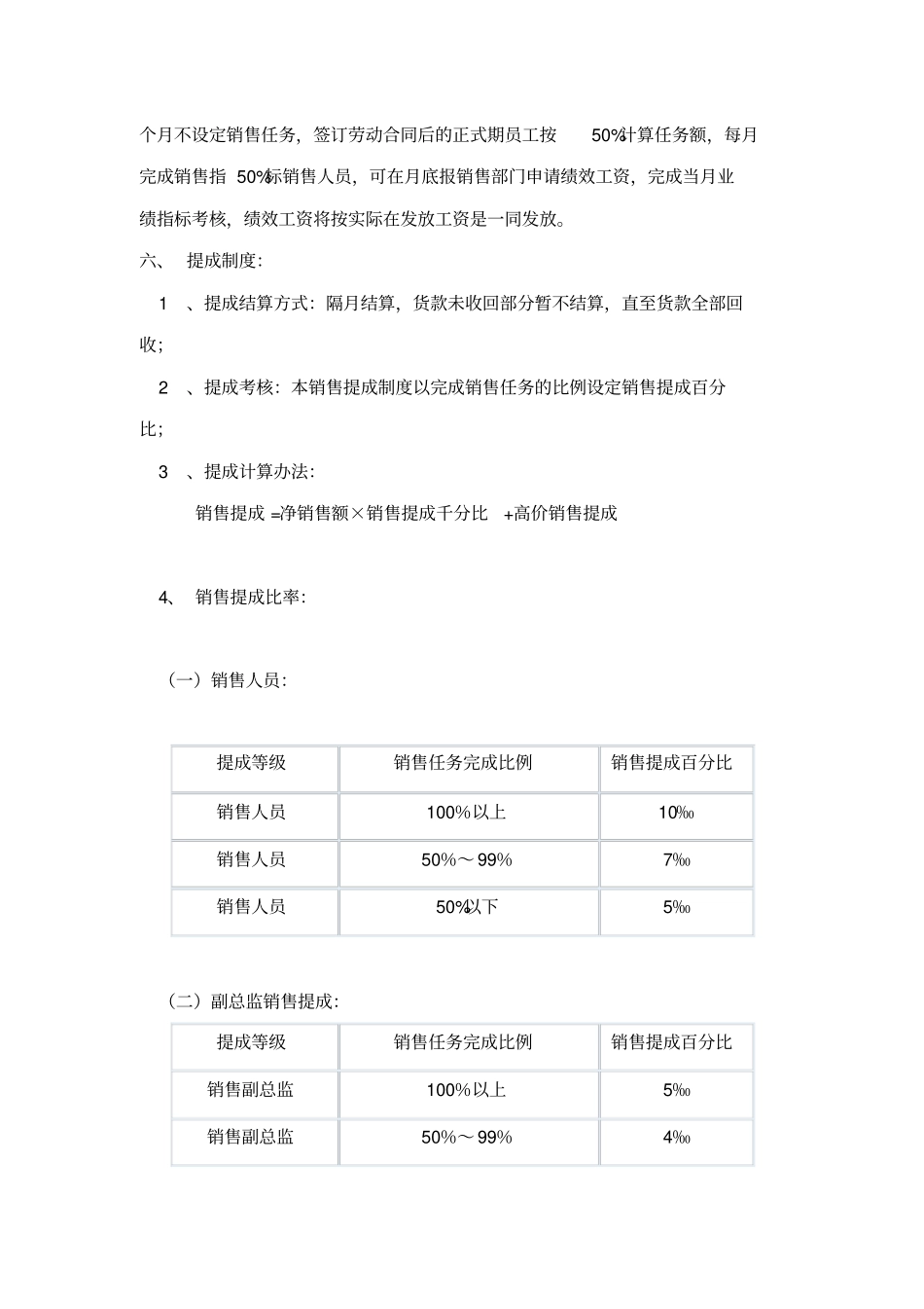 销售人员销售提成管理制度方案推荐_第2页