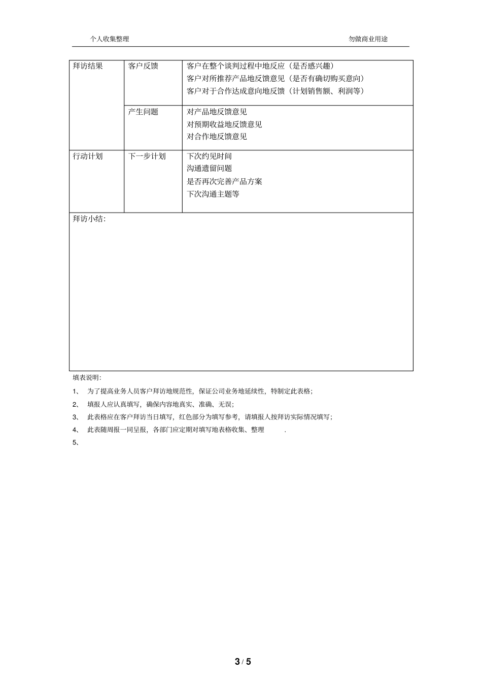 销售客户拜访记录表_第3页