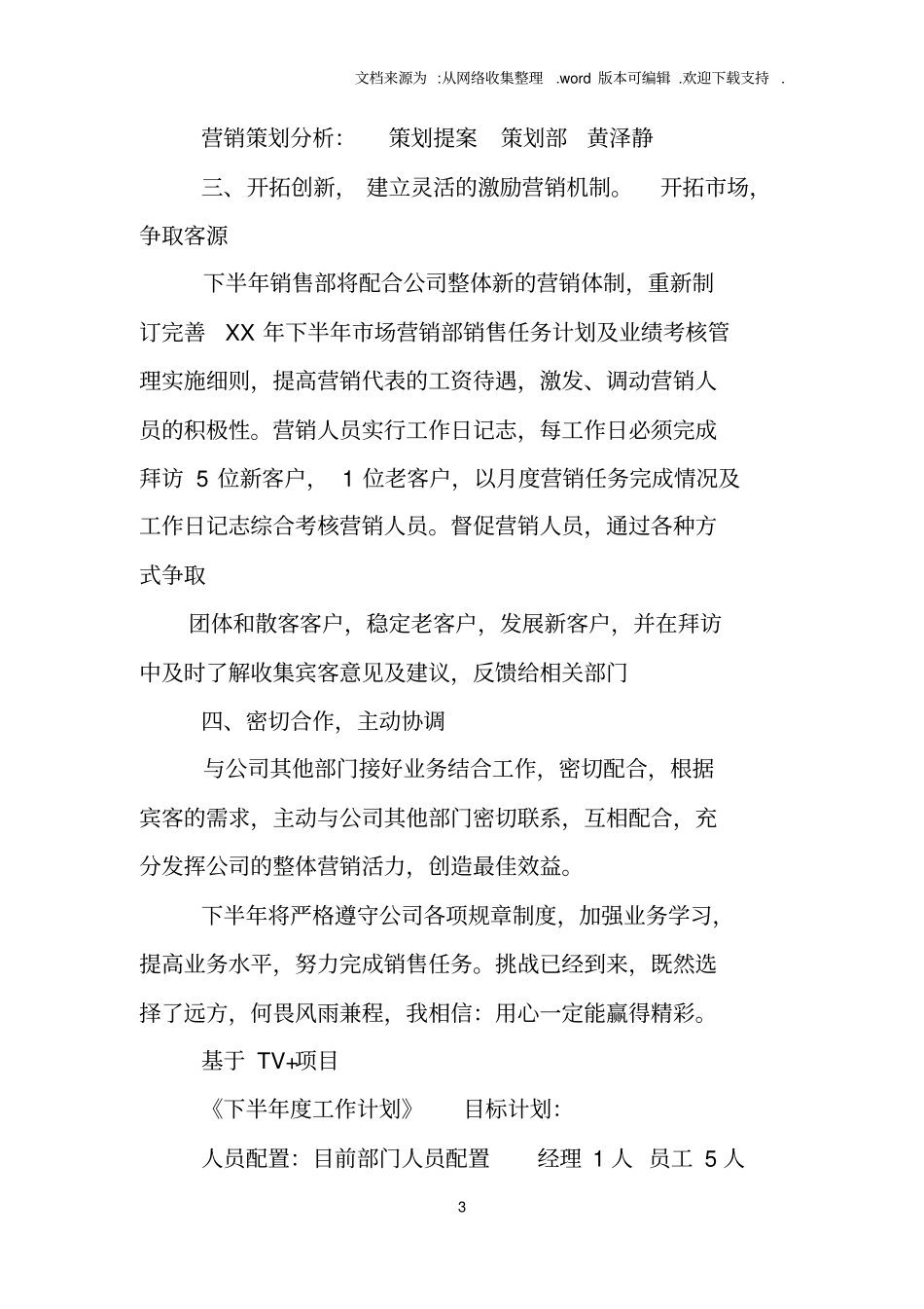 销售总监下半年工作计划_第3页