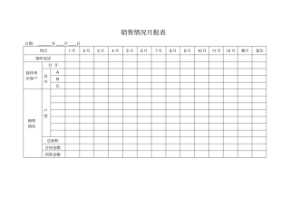 销售情况月报表