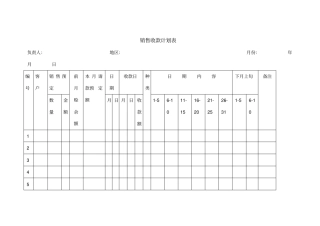销售收款计划表