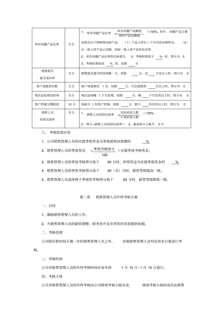 销售管理人员绩效考核方案_第2页