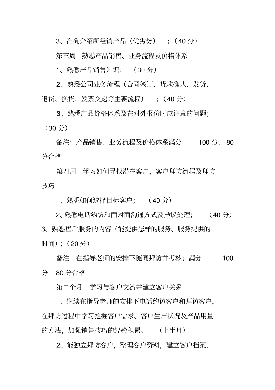 销售试用期工作计划表_第2页