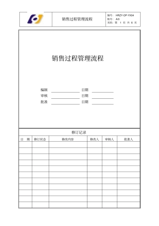 销售过程管理流程