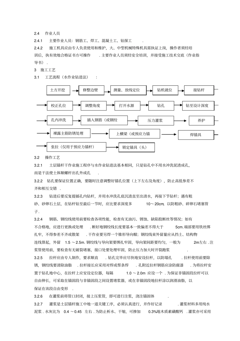 锚杆及土钉墙支护工程施工工艺标准_第2页