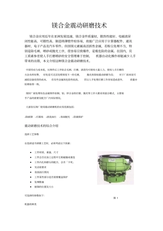 镁合金震动研磨技术