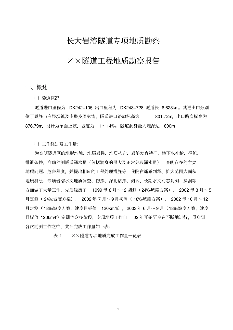 长大岩溶隧道专项地质勘察_第1页